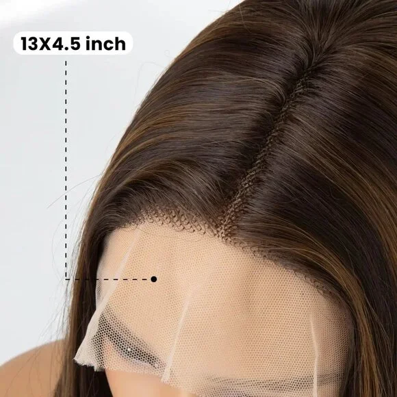 Golden Brown Highlight Lace Front Wig